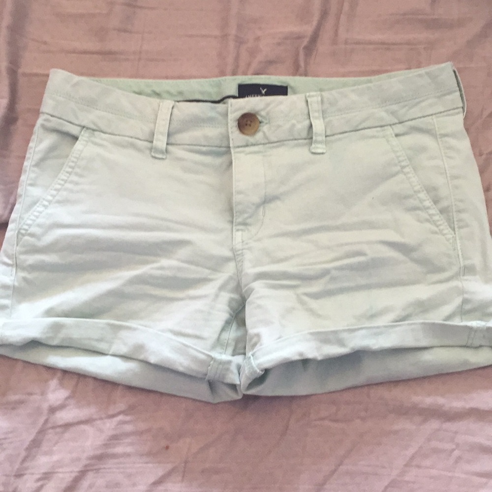 Mint American Eagle Midi Shorts